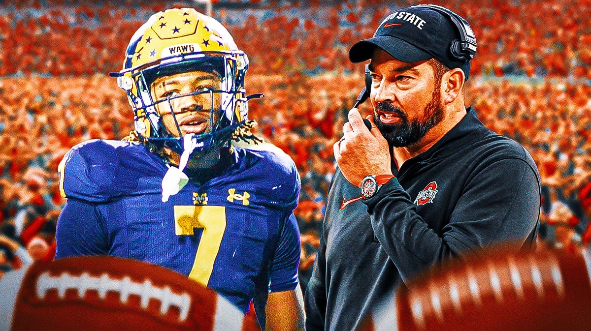 Ohio State head coach Ryan Day and recruit Riley Pettijohn