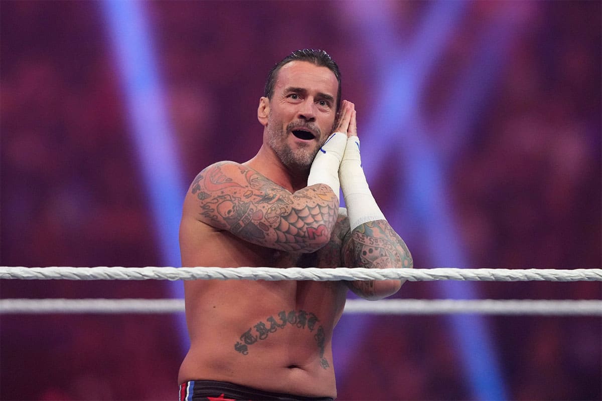 CM Punk at 2024 Royal Rumble on January 27, 2024.