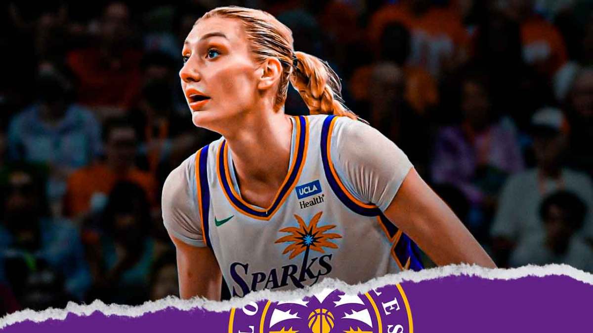 Cameron Brink looking intense wearing Sparks jersey.