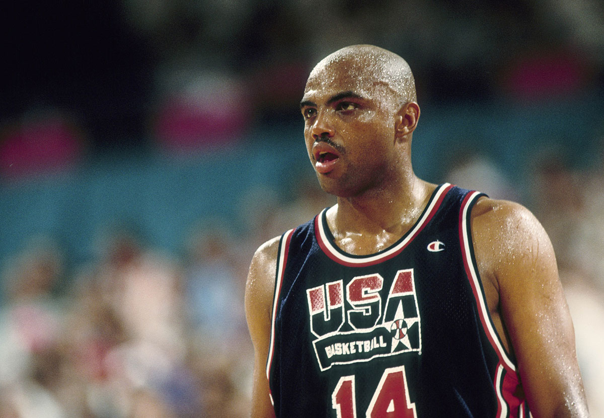  USA dream team forward Charles Barkley against Argentina during the 1992 Tournament of the Americas at Memorial Coliseum.