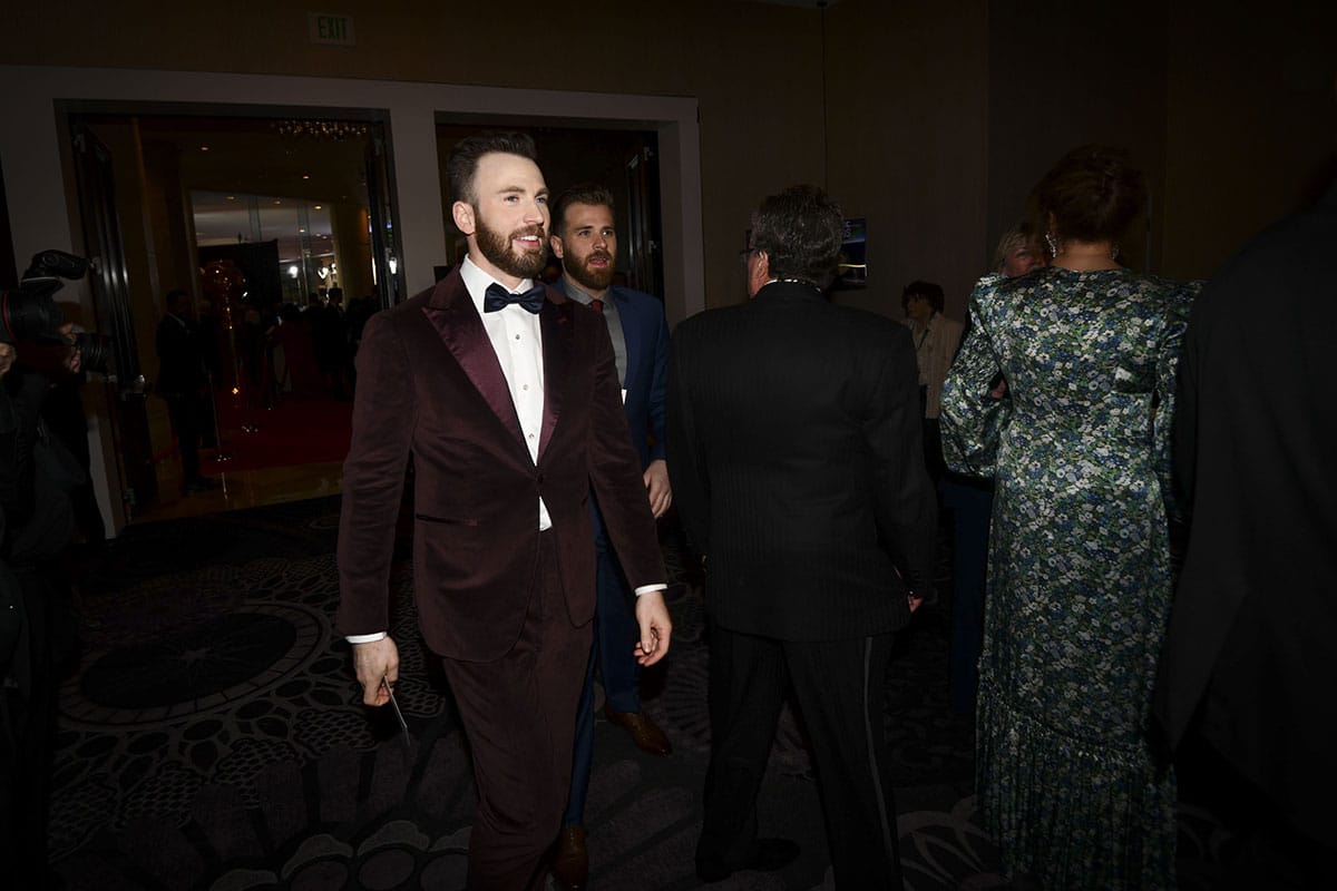 Chris Evans at the Golden Globes in 2020.