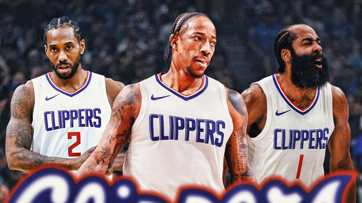 Demar, Kawhi, Harden in clippers jerseys big 3 style