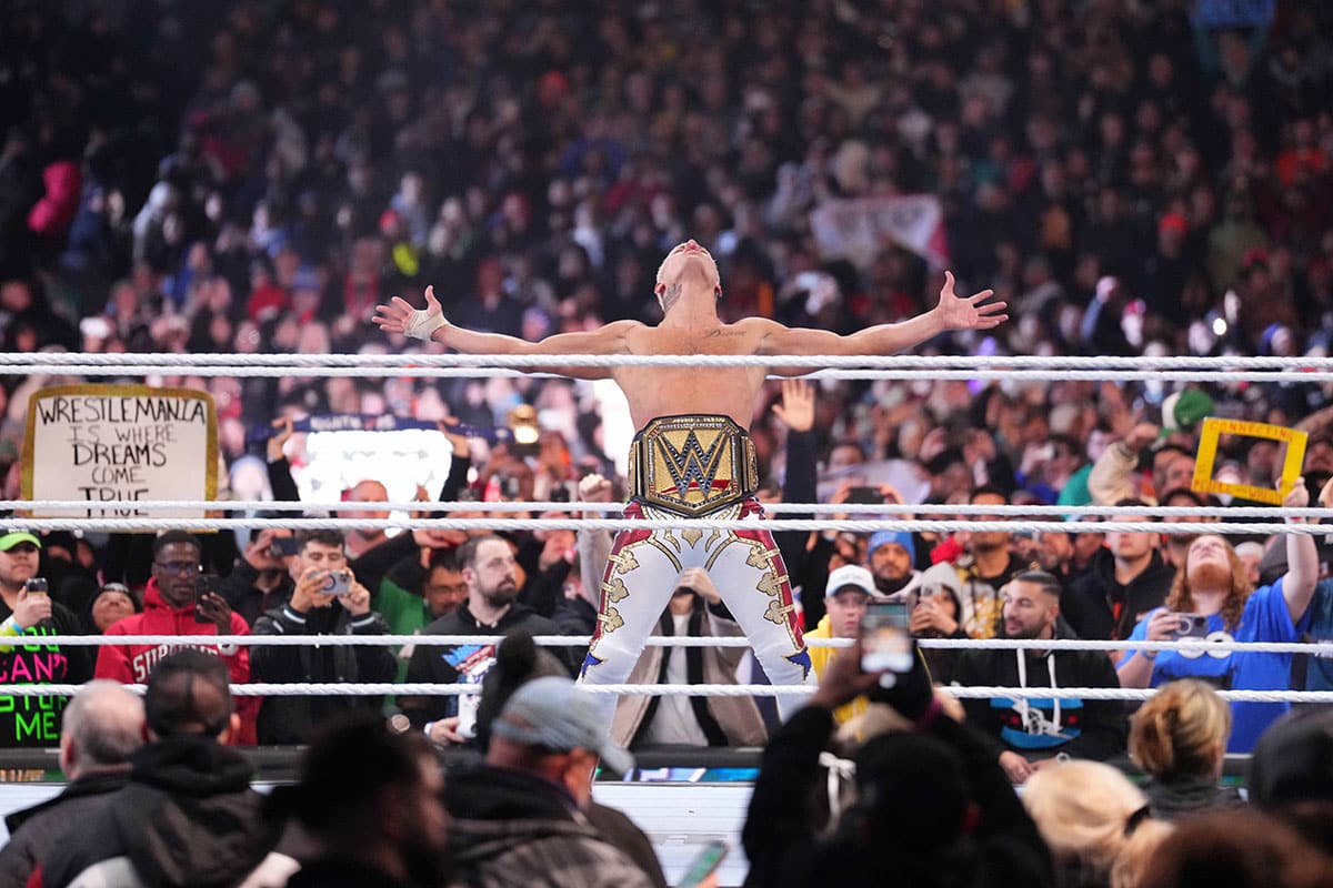 Cody Rhodes after winning the WWE Championship at WrestleMania XL.