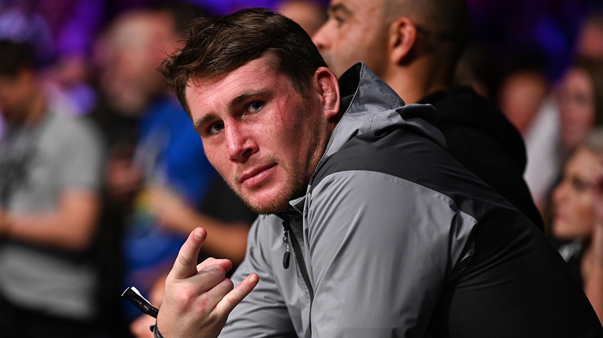 MMA fighter Darren Till reacts during a bout between Gunnar Nelson (not pictured) and Gilbert Burns (not pictured) during UFC Fight Night at Royal Arena