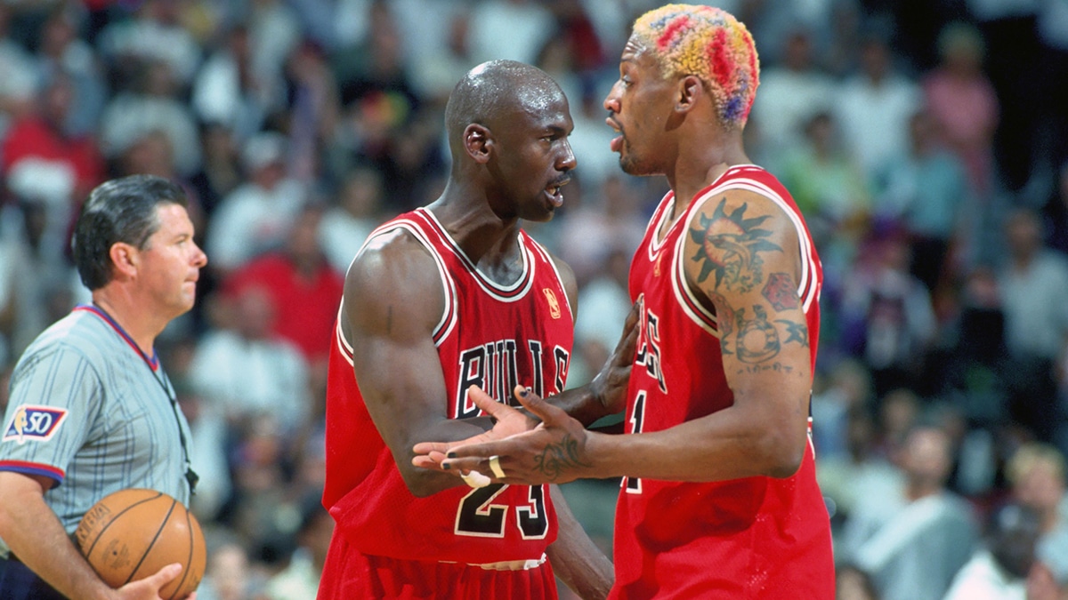 Dennis Rodman Michael Jordan on the Bulls