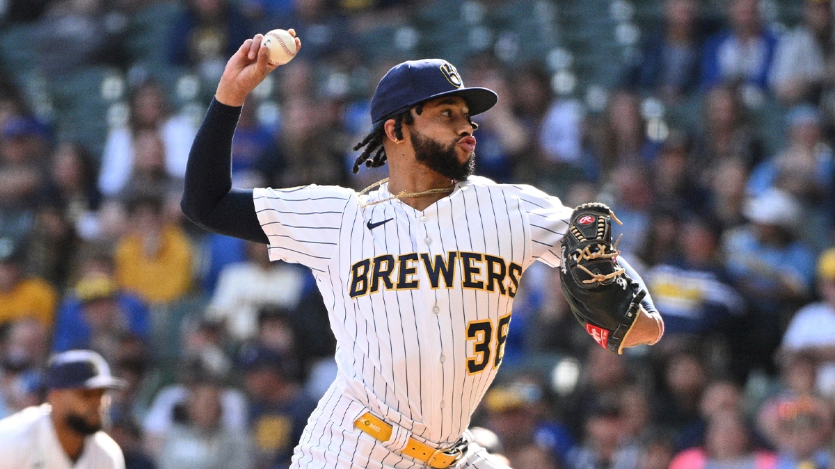 Milwaukee Brewers relief pitcher Devin Williams (38) delivers a pitch against the Washington Nationals in the ninth inning at American Family Field.