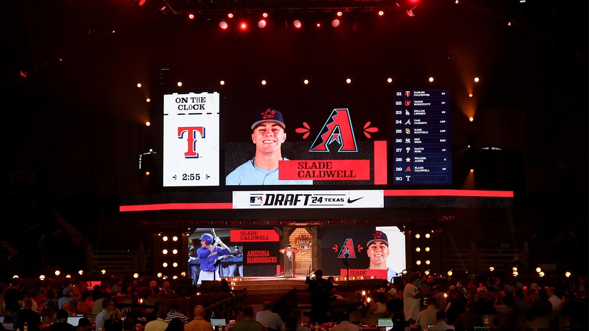 Slade Caldwell is drafted by the Arizona Diamondbacks with the 29th pick during the first round of the MLB Draft at Cowtown Coliseum. 