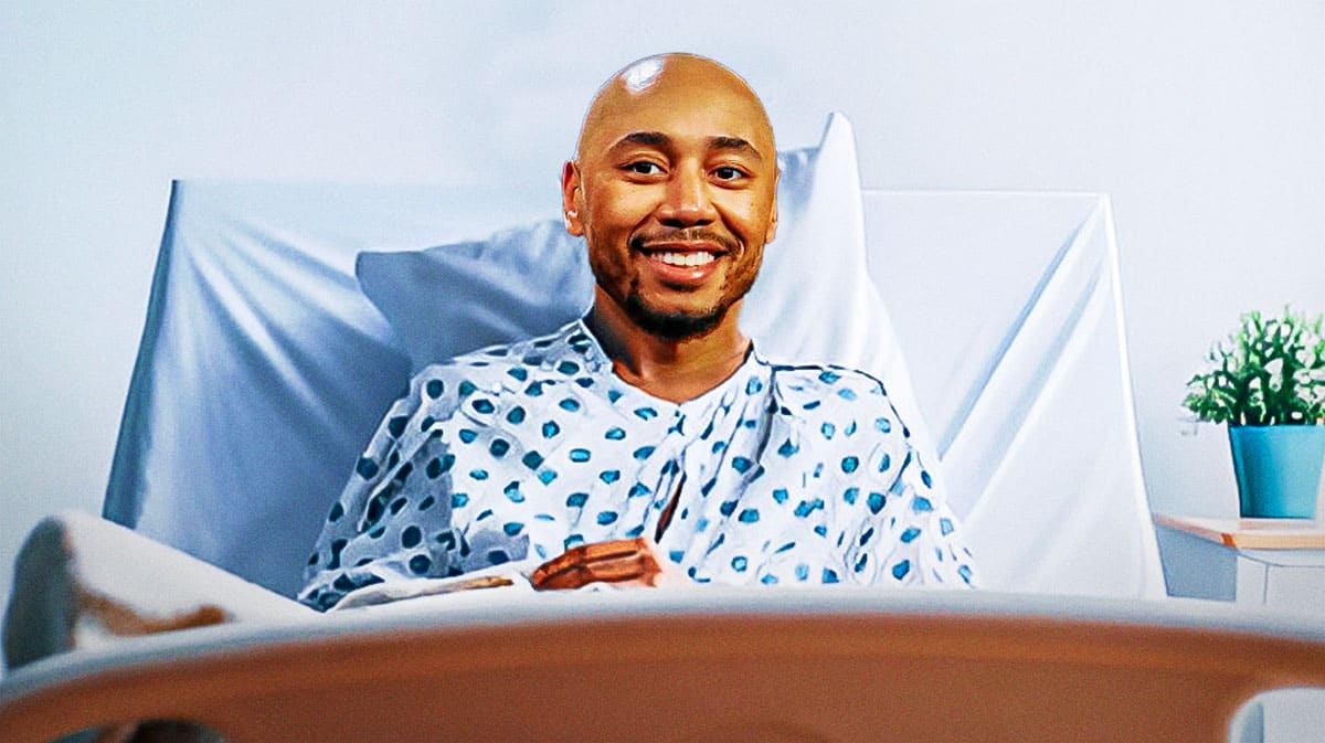 Mookie Betts smiles in hospital bed