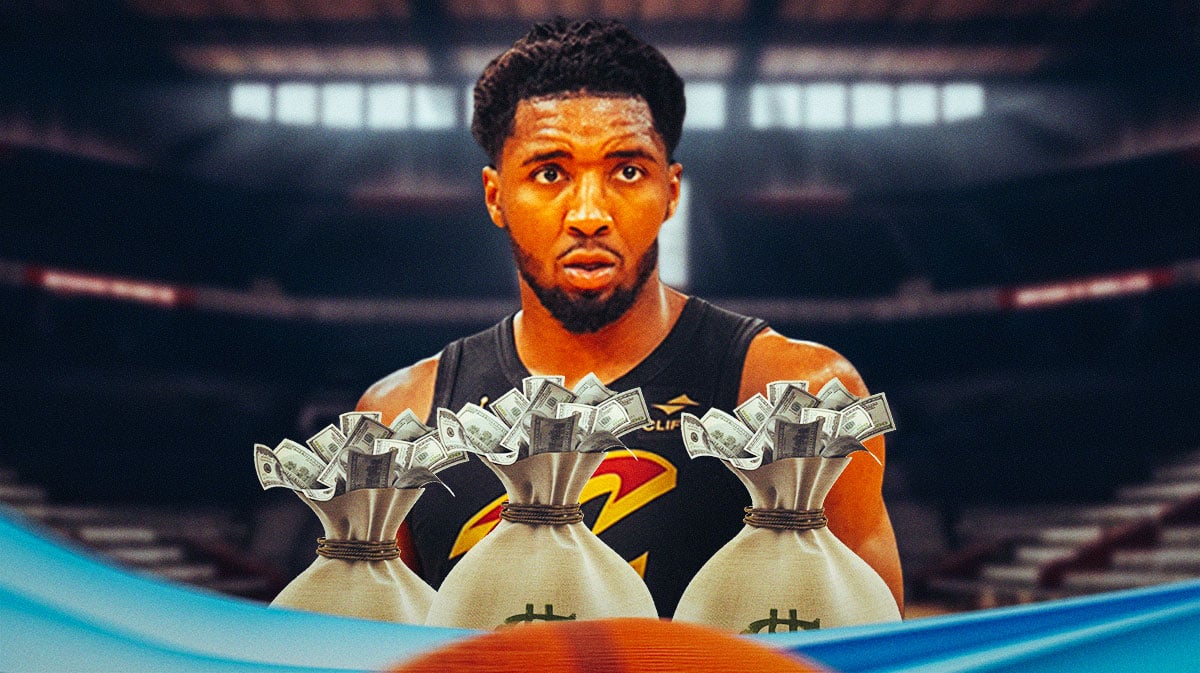 Cavs' Donovan Mitchell with cash flying all around
