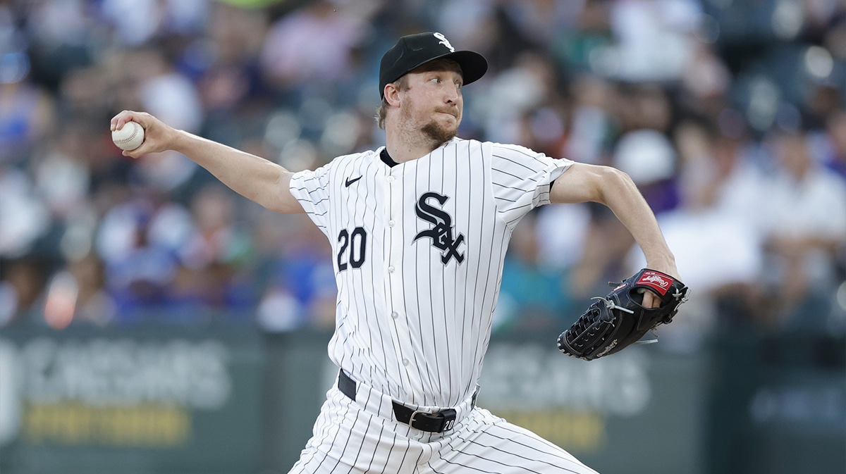 Chicago White Sox starting pitcher Erick Fedde (20) delivers a pitch against the Los Angeles Dodgers during the first inning at Guaranteed Rate Field.