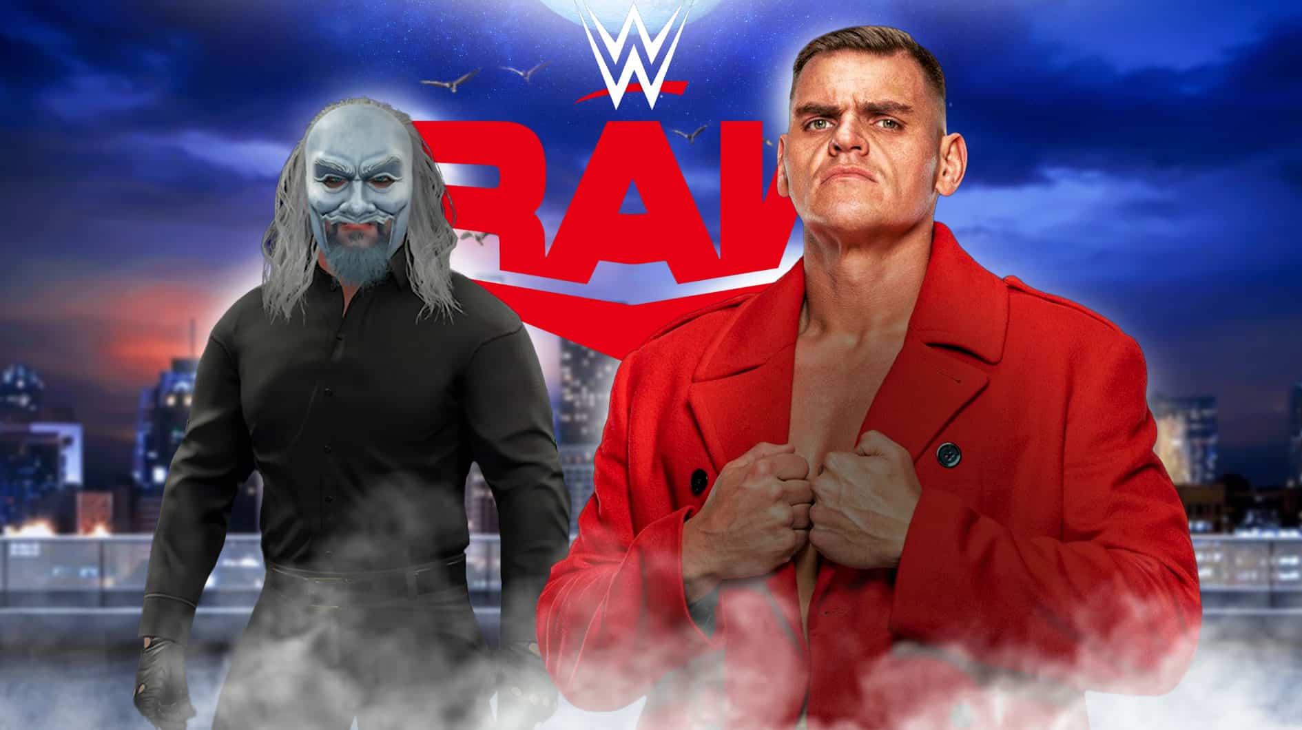 Gunther next to Uncle Howdy with the RAW logo as the background.