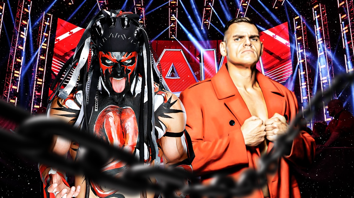 Finn Balor next to Gunther with the RAW logo as the background.