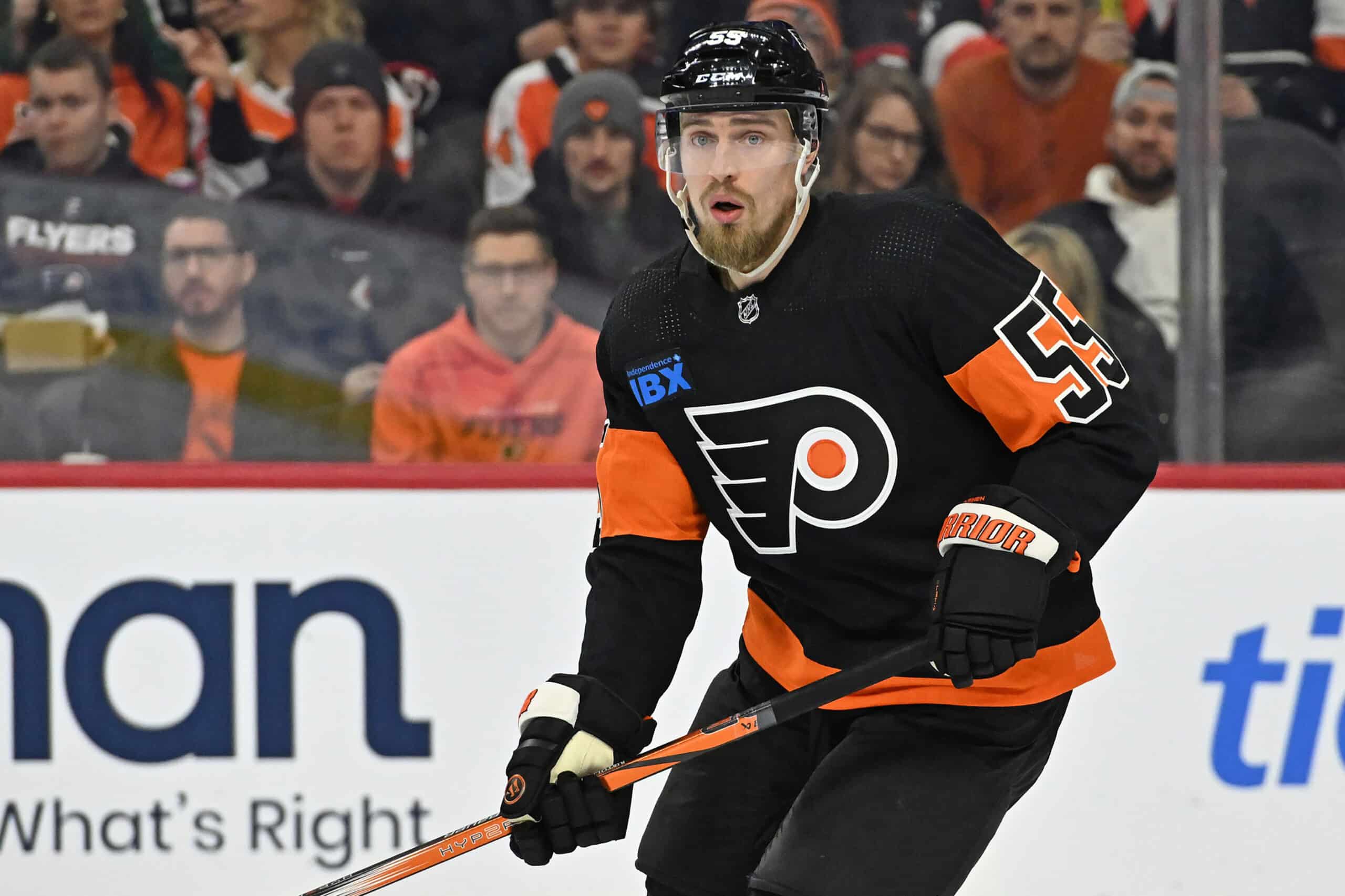  Philadelphia Flyers defenseman Rasmus Ristolainen (55) against the Ottawa Senators at Wells Fargo Center.