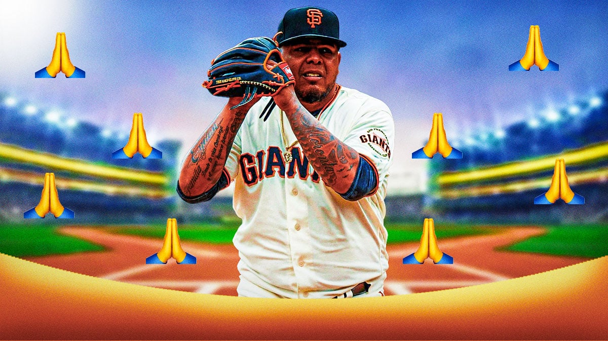 Reyes Moronta with a bunch of prayer hand emojis in the background. Angels