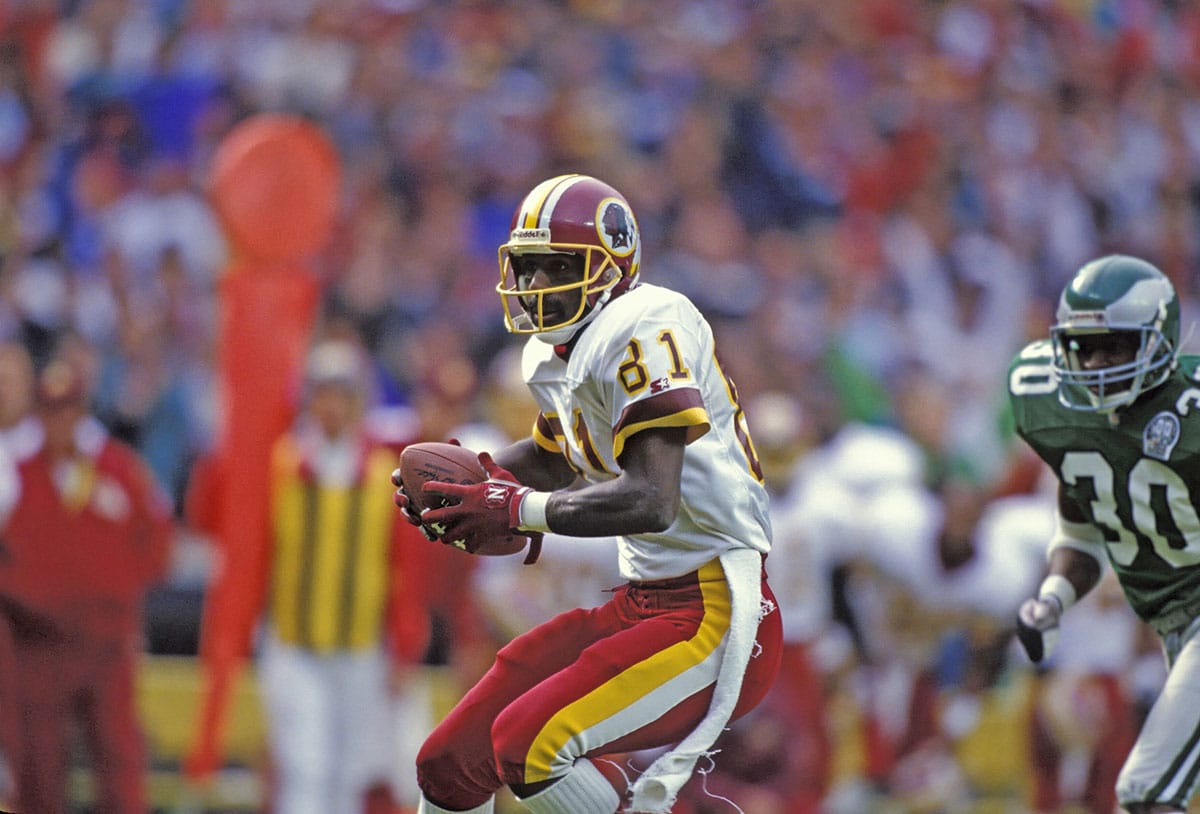 Washington Redskins receiver #81 Art Monk in action against the Philadelphia Eagles at RFK Stadium during the 1992 Season. 