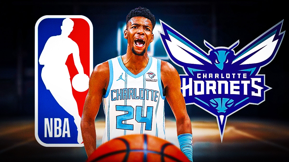 Hornets' Brandon Miler, Mark Williams, LaMelo Ball in background
