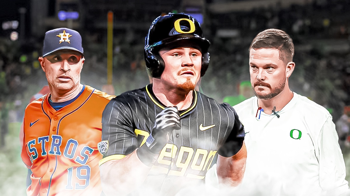 Astros Joe Espada and Oregon football Dan Lanning with Bryce Boettcher