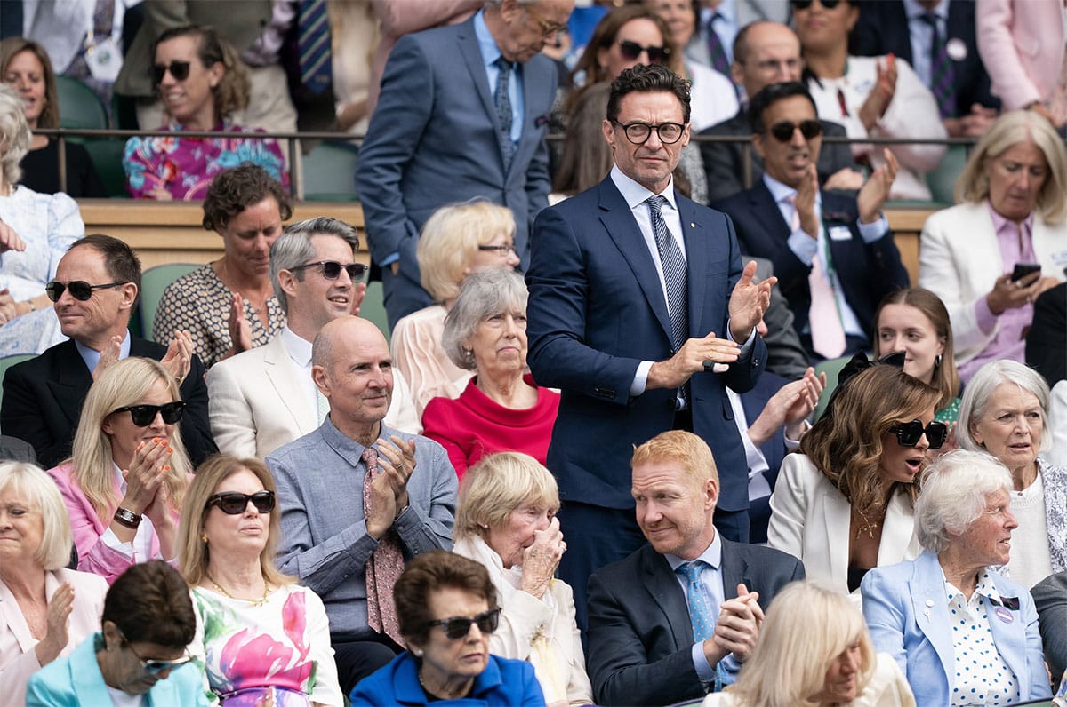Hugh Jackman at the All England Lawn Tennis and Croquet Club in 2024.