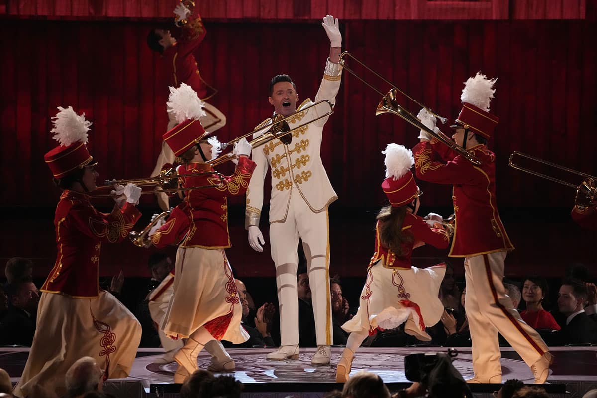 Hugh Jackman performing at the Tony Awards in 2022.