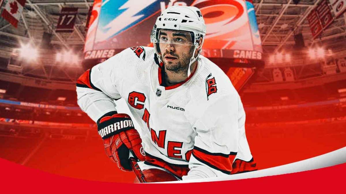 Sean Walker wearing Hurricanes uniform.