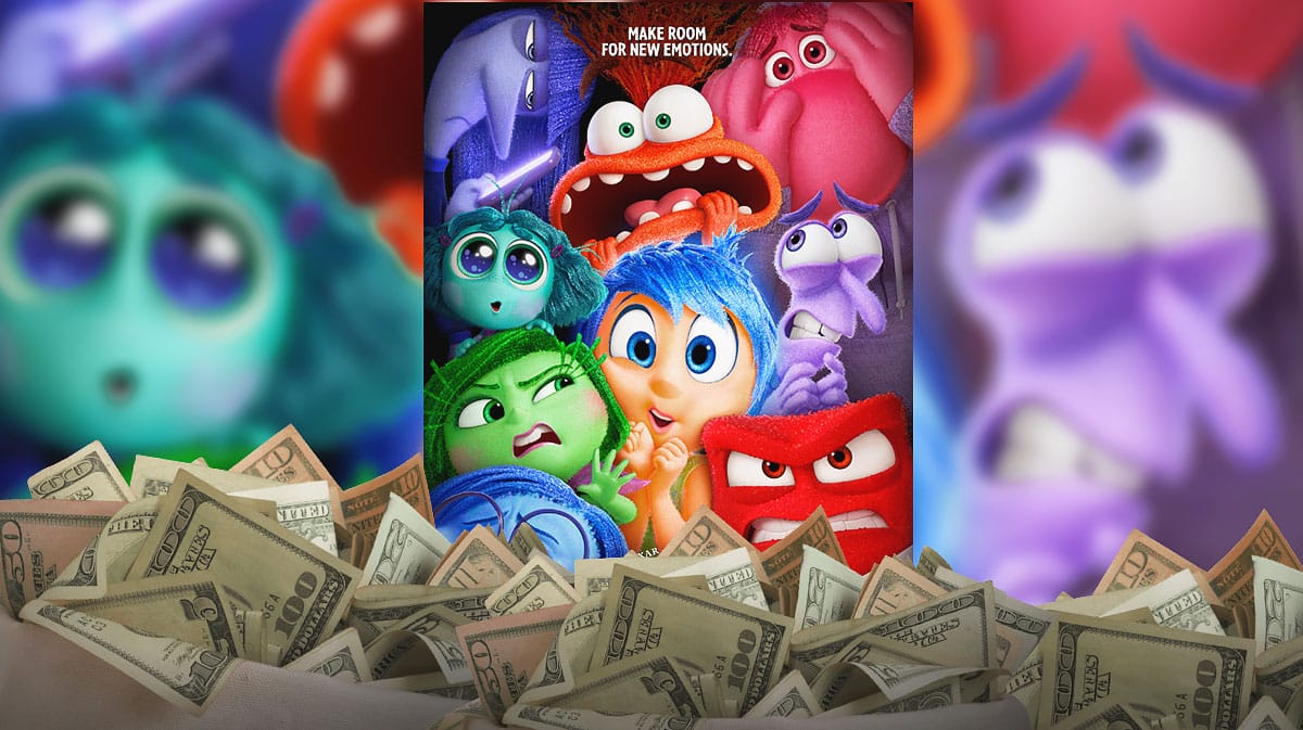 Inside Out 2 movie poster with money.