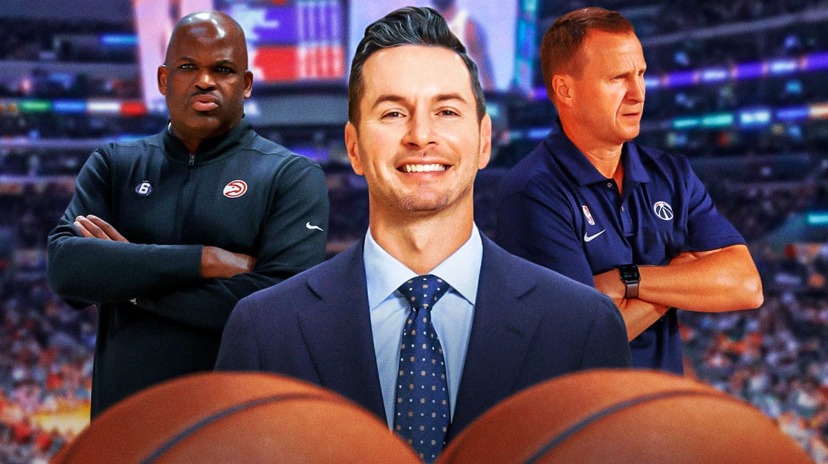 Lakers' JJ Redick with Scott Brooks and Nate McMillan
