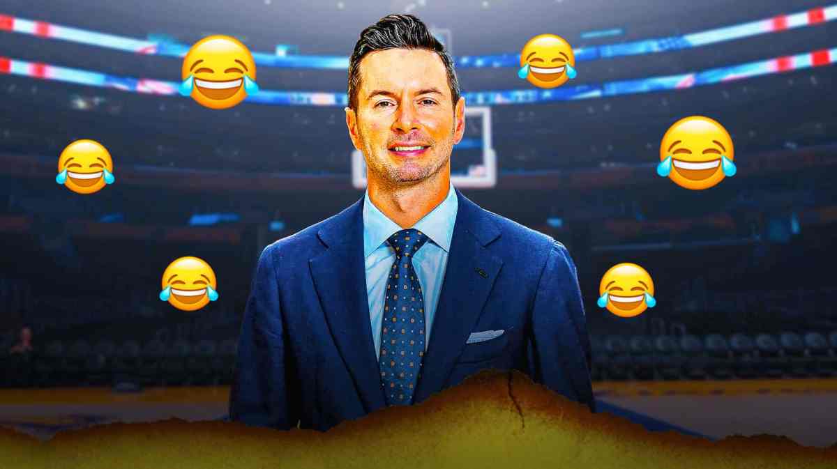 Lakers HC JJ Redick with laughing emojis around him