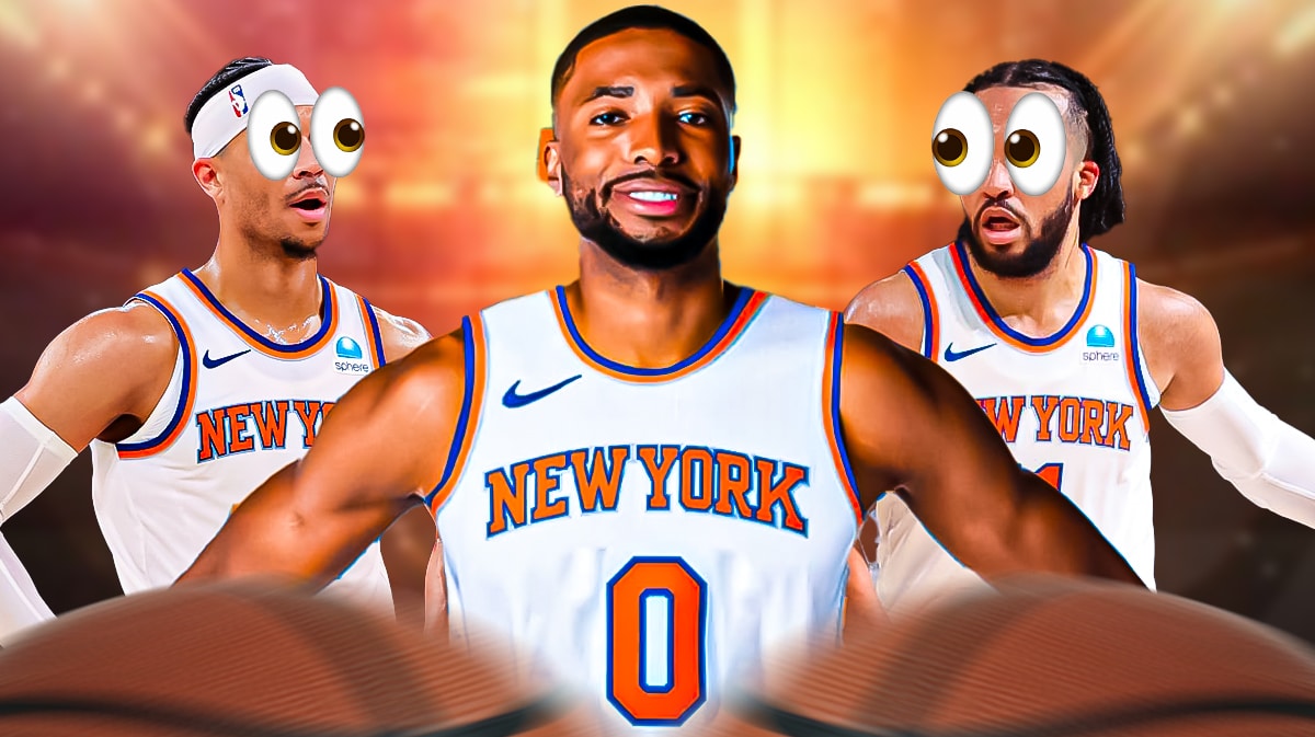 Knicks Jalen Brunson Josh Hart and Mikal Bridges after Nets trade