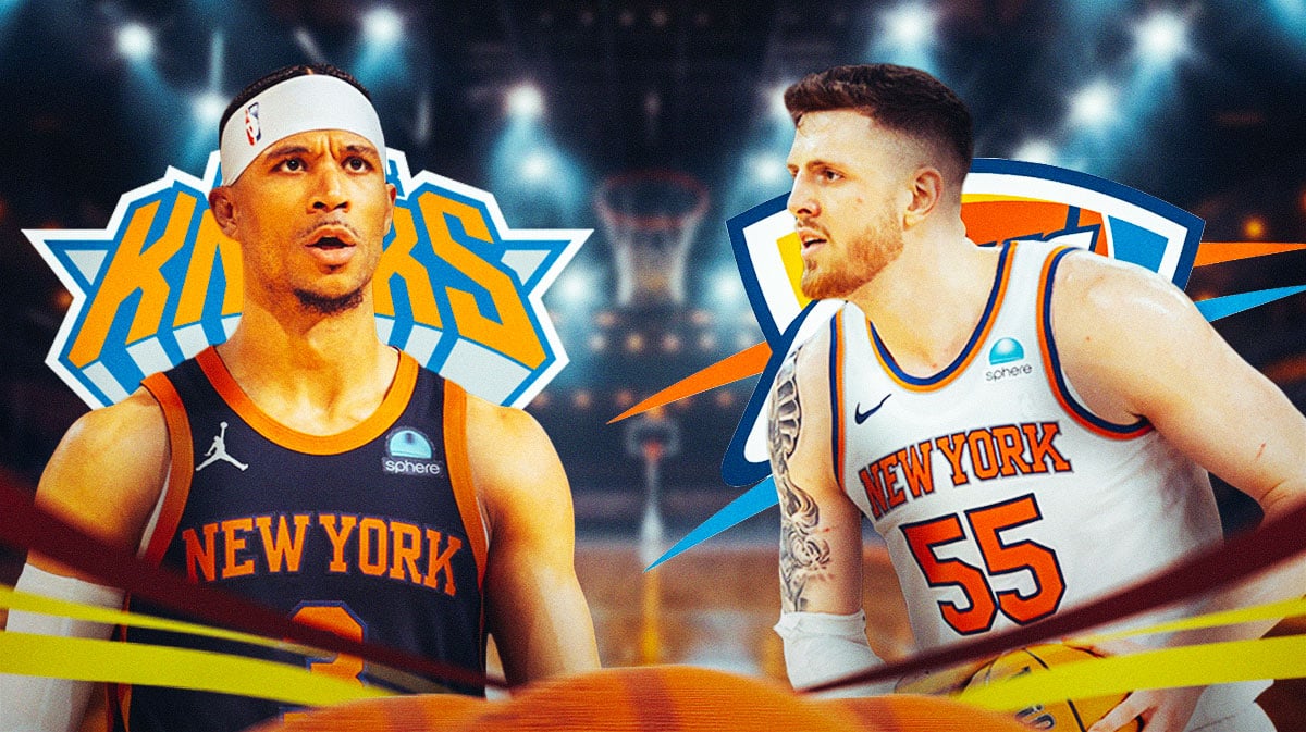 New York Knicks player Josh Hart and Oklahoma City Thunder player Isaiah Hartenstein