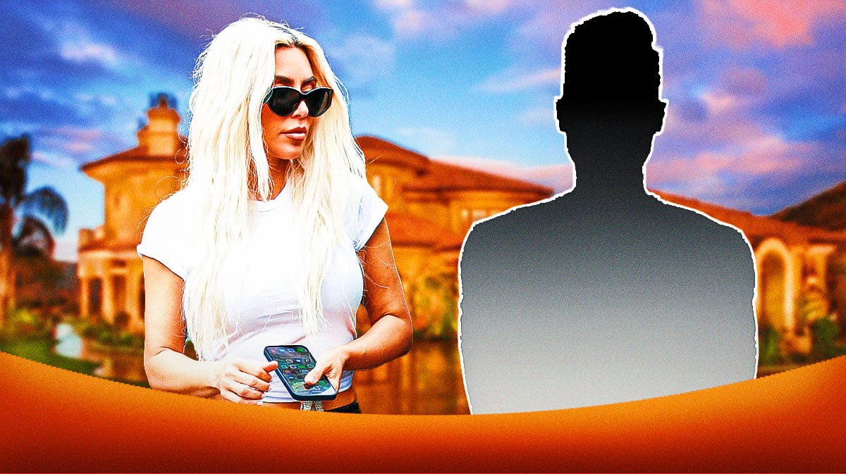 Kim Kardashian and a silhouette of a man