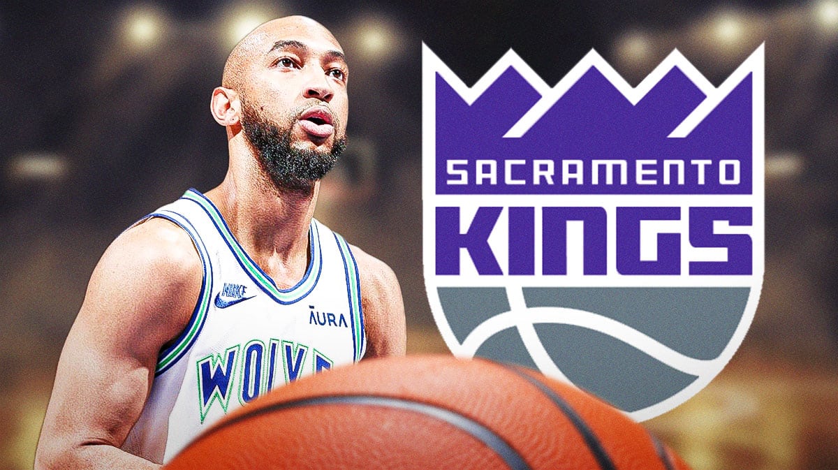 Kings logo with Jordan McLaughlin on the left.