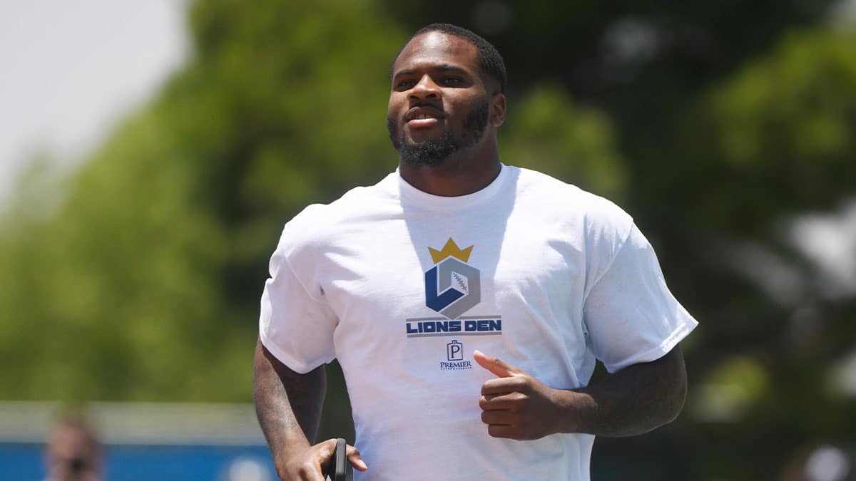 Dallas Cowboys' Micah Parsons hosts a youth football camp, Tuesday, June 16, 2024, at Lubbock Christian High School.