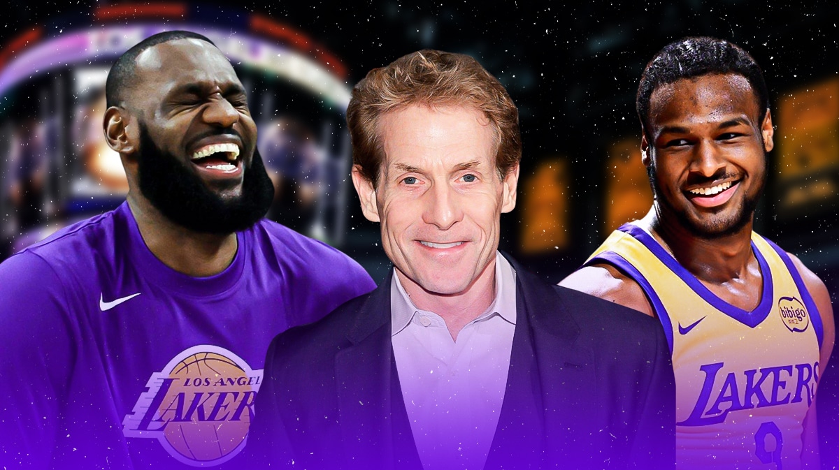 Lakers Bronny James amid NBA Summer League with LeBron James and Skip Bayless