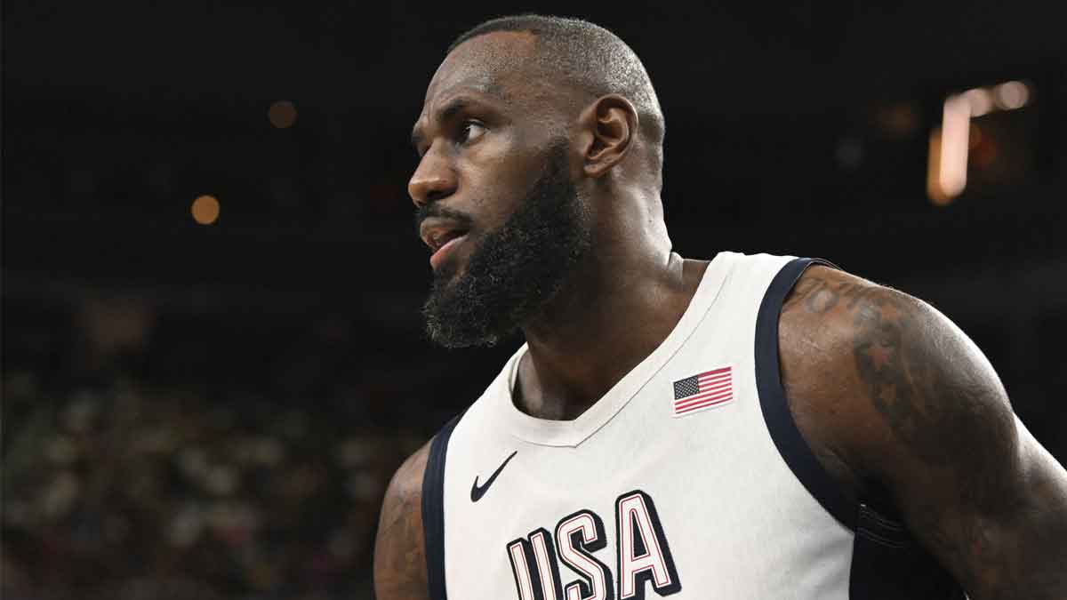 USA forward Lebron James (6) looks on during the third quarter against Canada in the USA Basketball Showcase at T-Mobile Arena. 