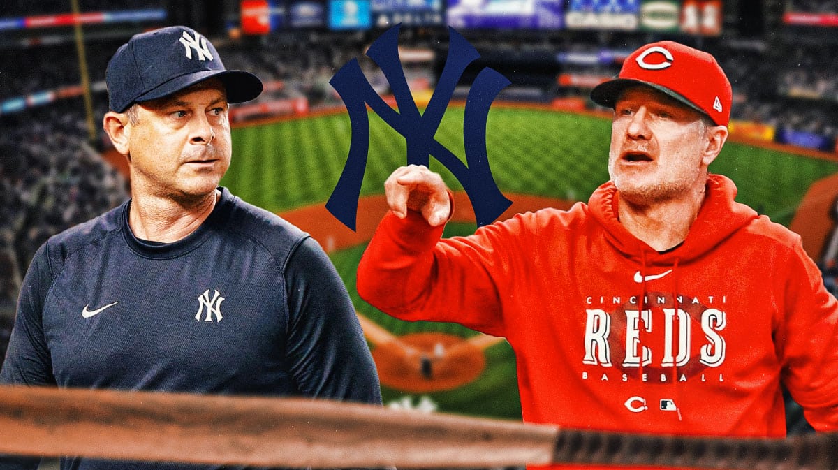 Yankees Aaron Boone and David at Yankee Stadium