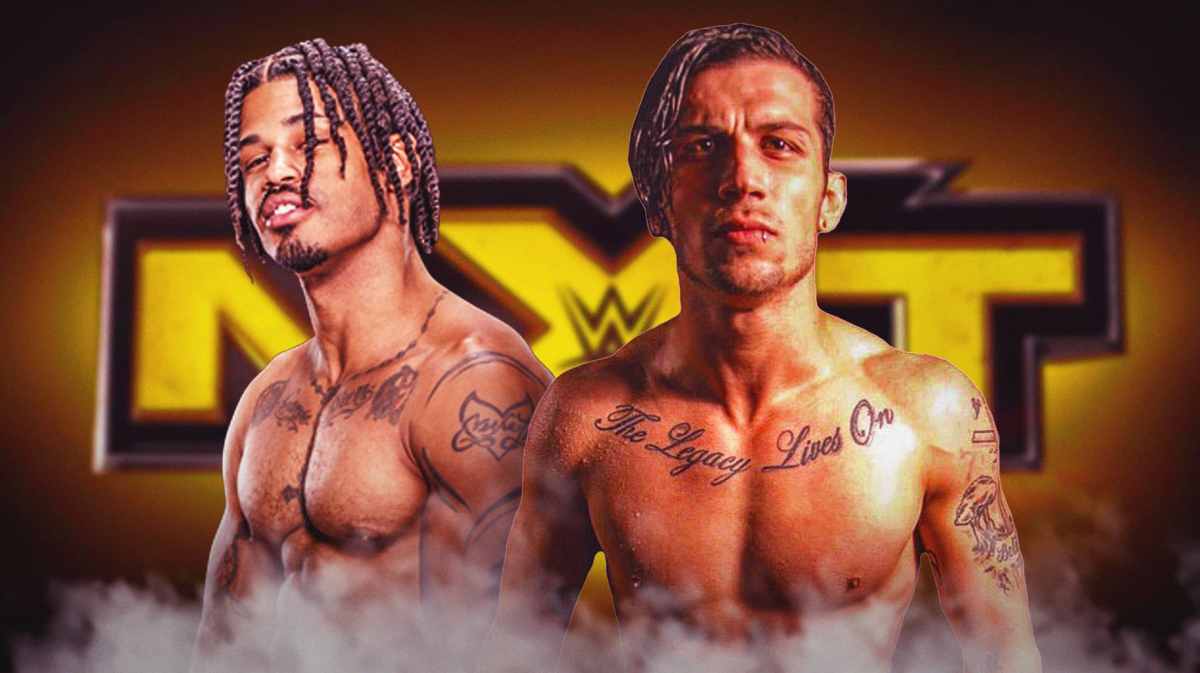 Wes Lee next to Zachary Wentz with the NXT logo as the background.