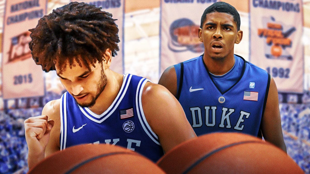 Mavericks' Dereck Lively II, Kyrie Irving as Duke players