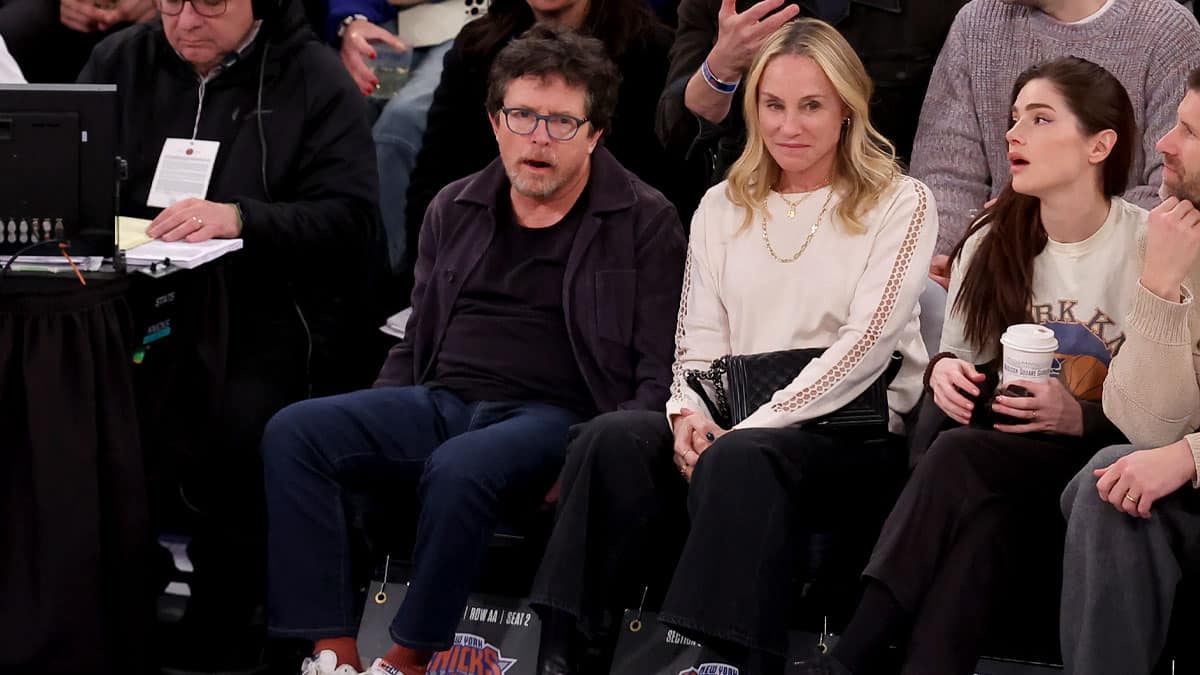 Michael J. Fox attending a Knicks game on January 18, 2024.