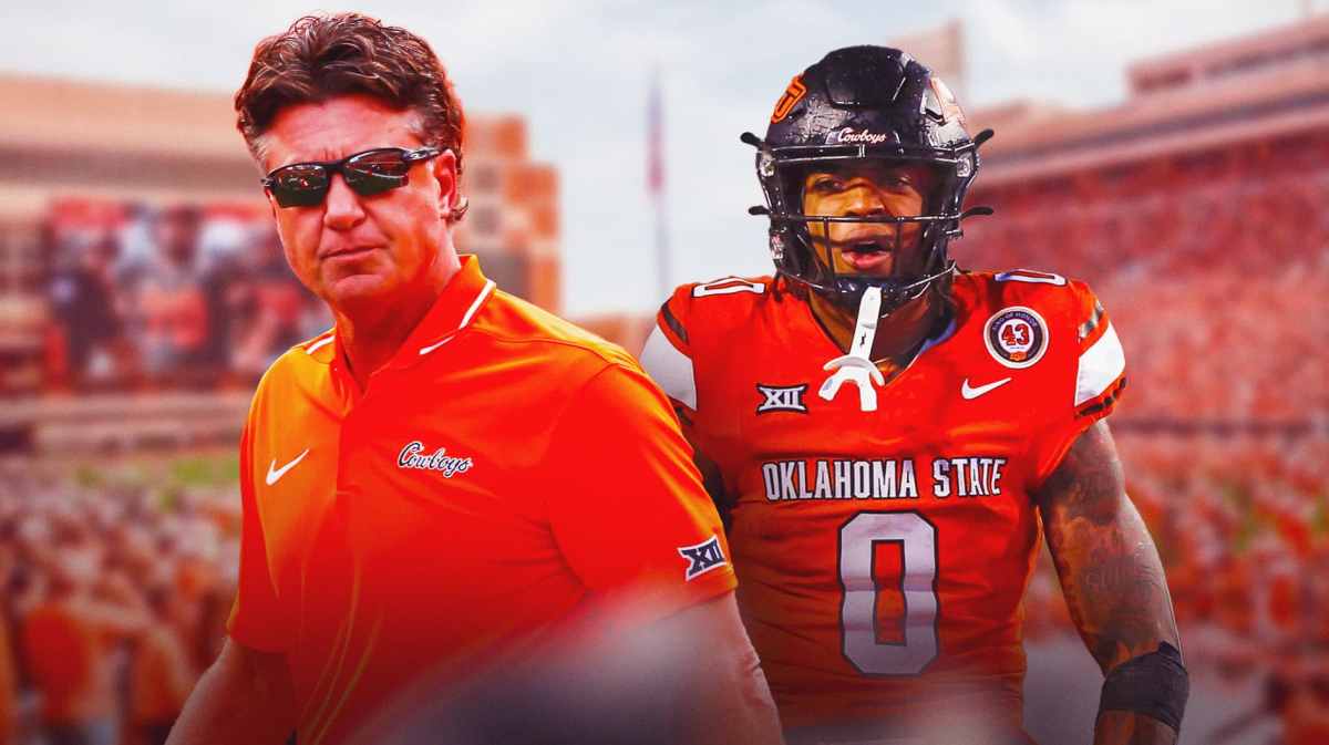 Oklahoma State football, Cowboys, Mike Gundy, Ollie Gordon, Ollie Gordon DUI, Mike Gundy and Ollie Gordon with Oklahoma State football stadium in the background