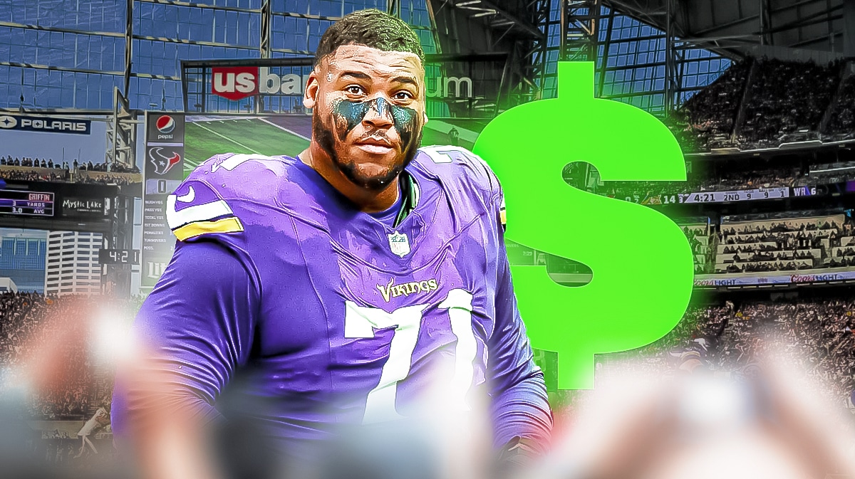 Vikings left tackle Christian Darrisaw, big dollar sign