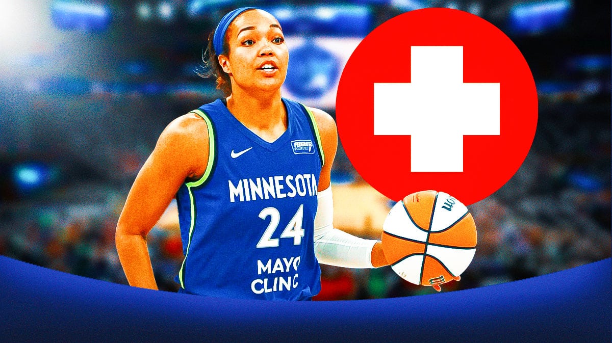 WNBA Minnesota Lynx player Napheesa Collier, with the injury symbol