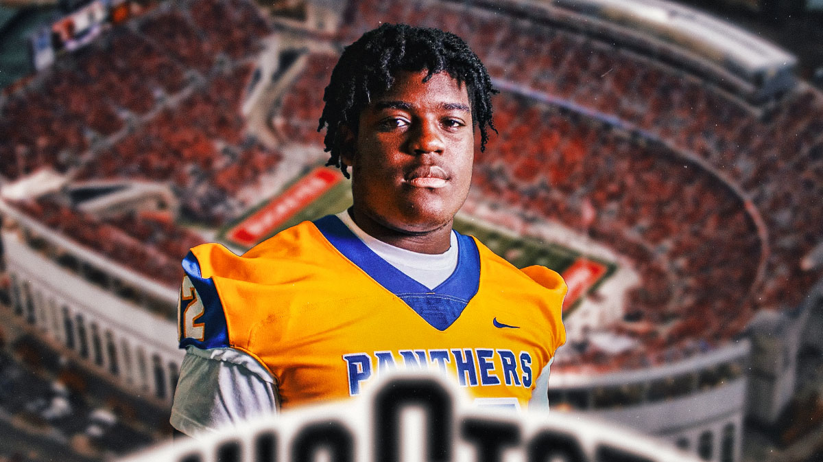 Ohio State football, Buckeyes, Jarquez Carter, Ohio State football recruiting, Ohio State 2025 class, Jarquez Carter (high school football player) with Ohio State football stadium in the background