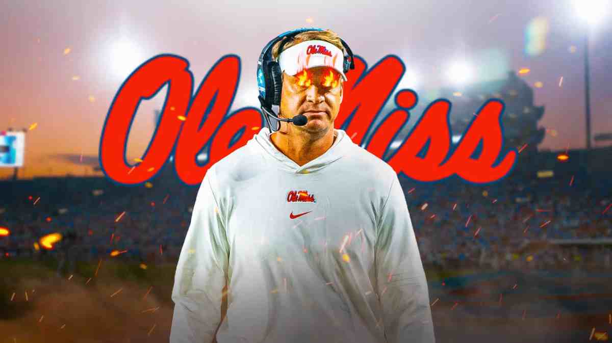 Ole Miss football head coach Lane Kiffin with fire in his eyes