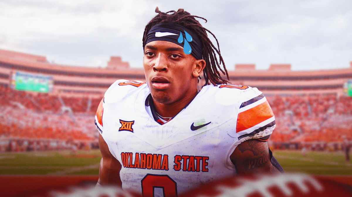 Ollie Gordon II (Oklahoma State football running back) looking serious