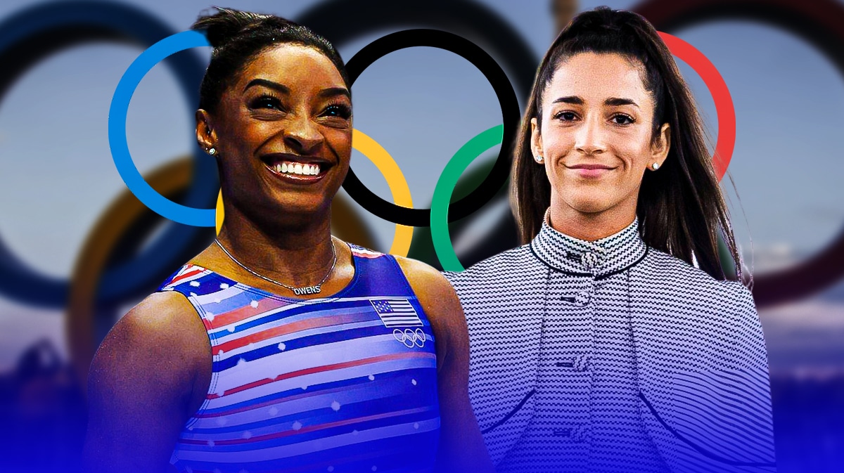 Aly Raisman and Simone Biles of USA Gymnastics before Paris Olympics