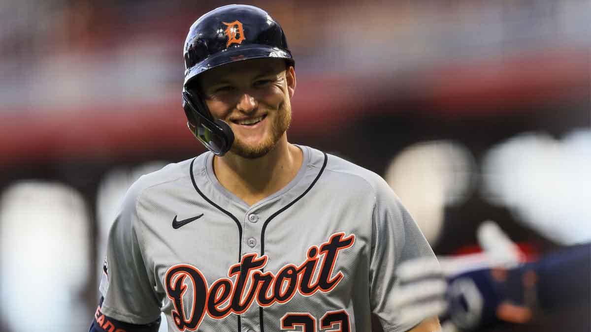 Detroit Tigers outfielder Parker Meadows (22) reacts after hitting a solo home run in the third inning against the Cincinnati Reds at Great American Ball Park.
