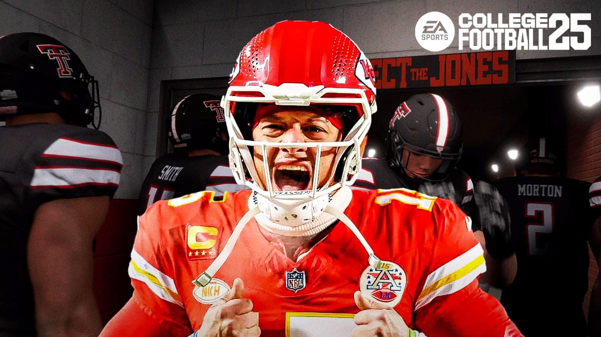 Patrick Mahomes brings TV to Camp to play College Football 25
