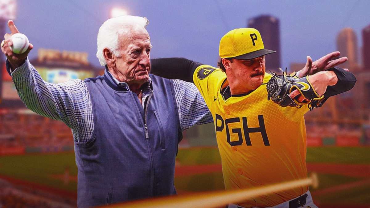 Pirates Paul Skenes with Bob Uecker amid series against Pat Murphy Brewers
