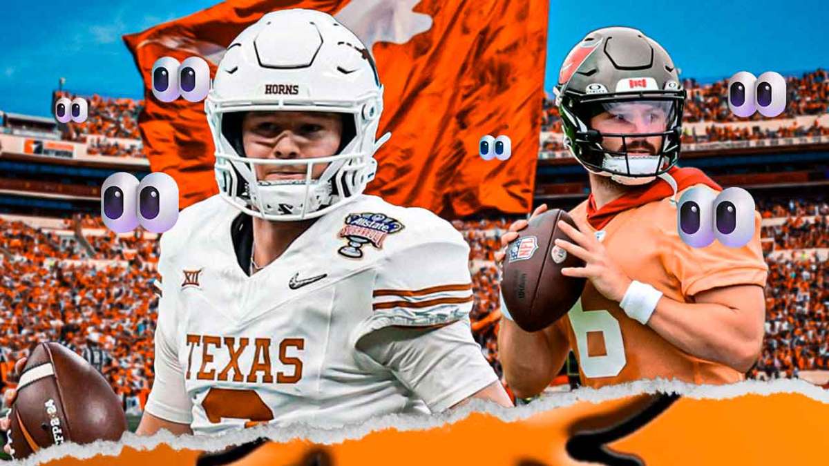 Quinn Ewers, Baker Mayfield. Eyeball emojis all around