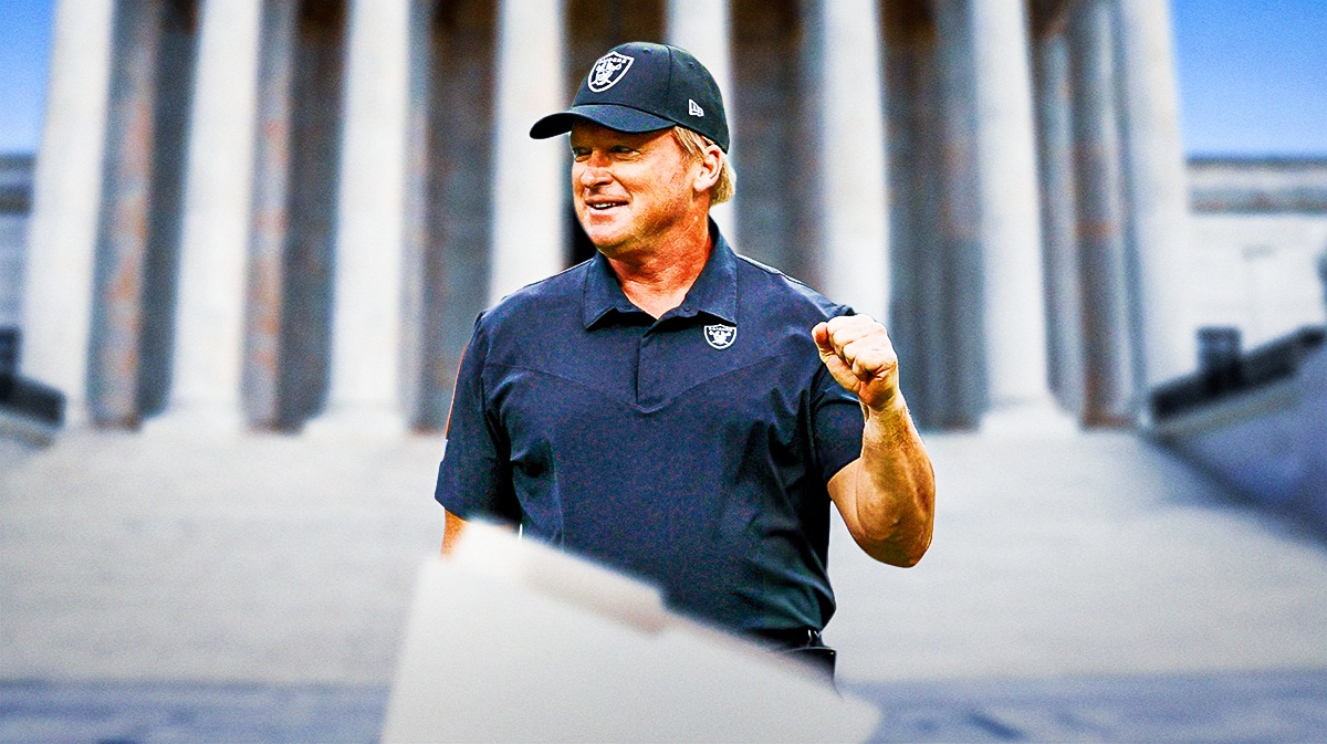 Former Raiders coach Jon Gruden in front of Supreme Court